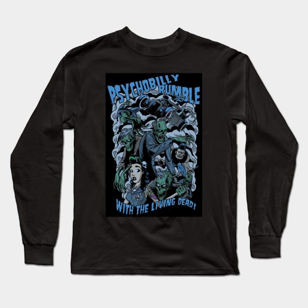 Dark Psycho Rumble Long Sleeve T-Shirt by BlackCells Org.